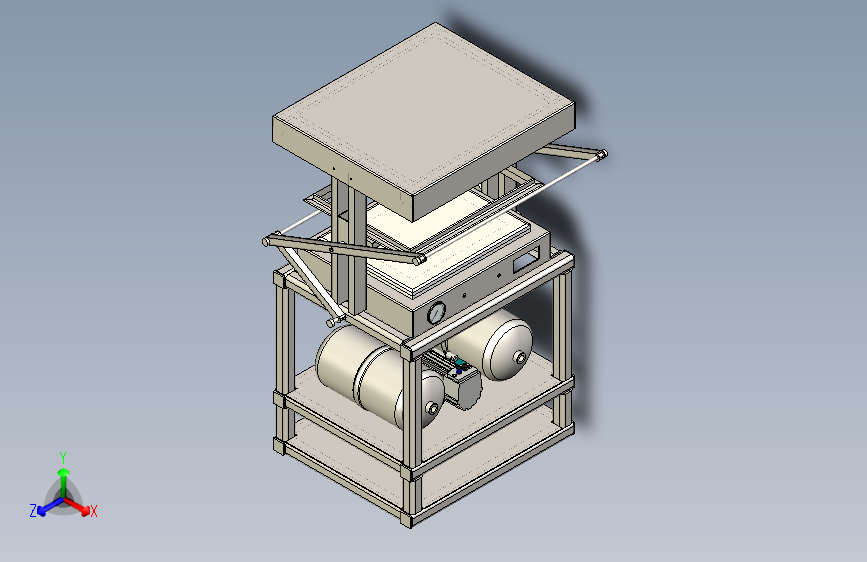 pull-caster真空成型机三维模型3D图纸