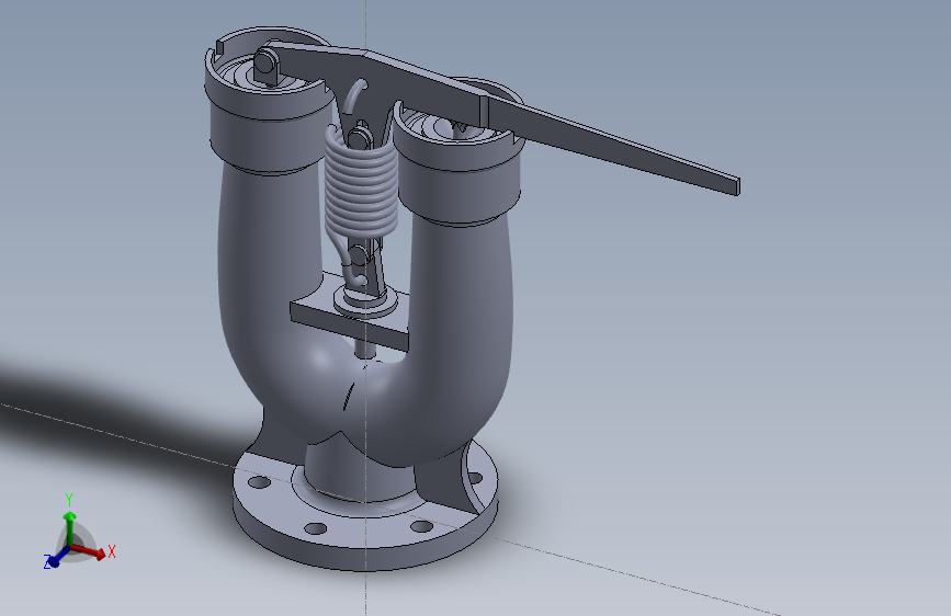 G12203-压力容器阀门cad设计闸板底部安全阀_3D cad模型”