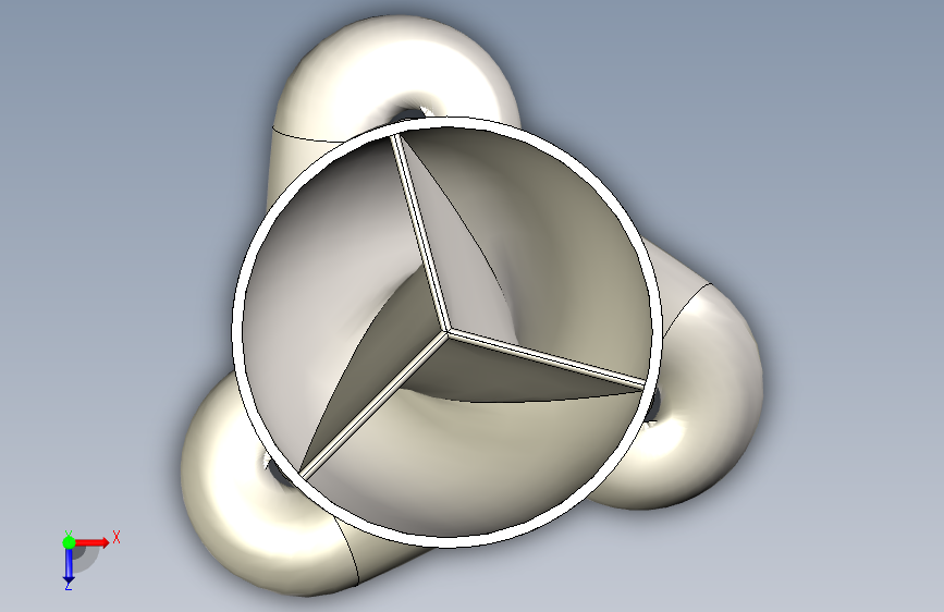 G09710-3D特斯拉阀门概念” 俯视图