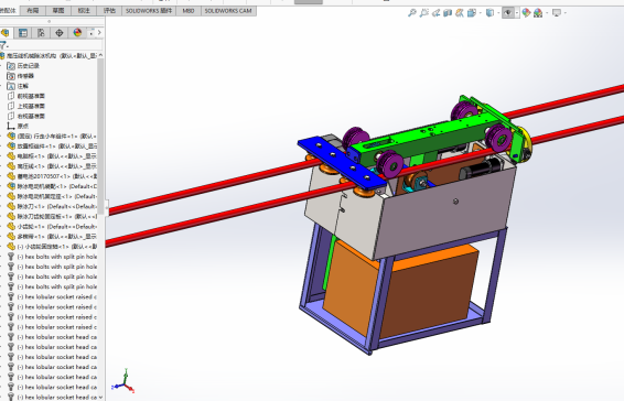 高压输送线除冰机器人三维图solidworks模型