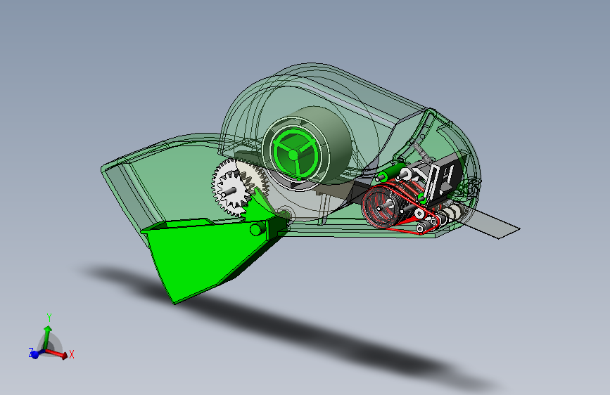 透明胶带切割机3D模型图纸 Solidworks设计