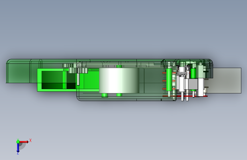 透明胶带切割机3D模型图纸 Solidworks设计 俯视图