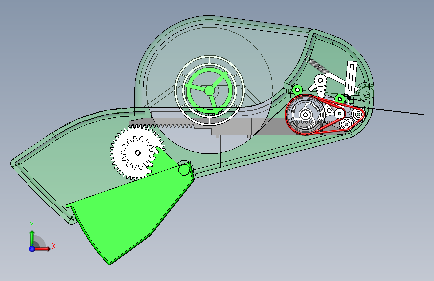 透明胶带切割机3D模型图纸 Solidworks设计 正面视图