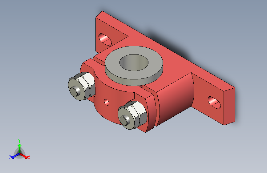 用Fusion 360制作的管道支架模型