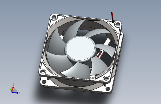 在SolidWorks中模拟的CPU散热风扇流动