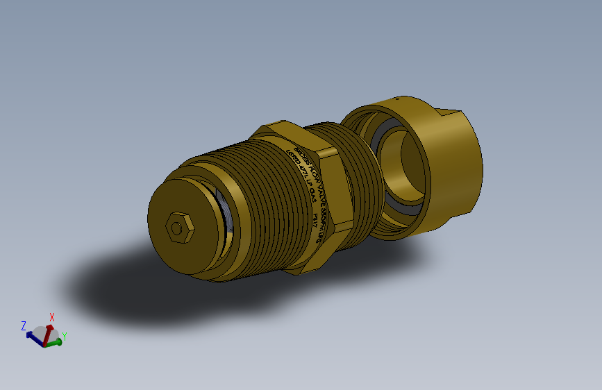 G12612-REGO”Chek Lok“单向锁7591U液化石油气溢流阀，solidworks”