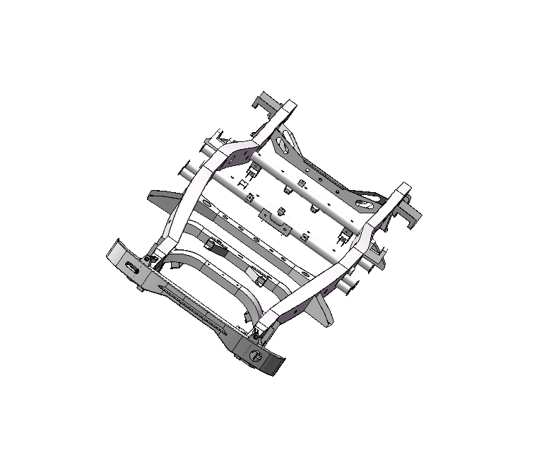 汽车车架系统模型设计三维SW图纸建模+二维CAD装配图一张
