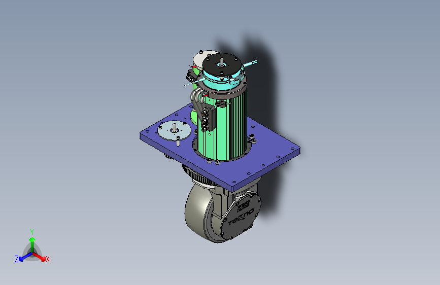 AGV小车舵轮3D图纸三维模型