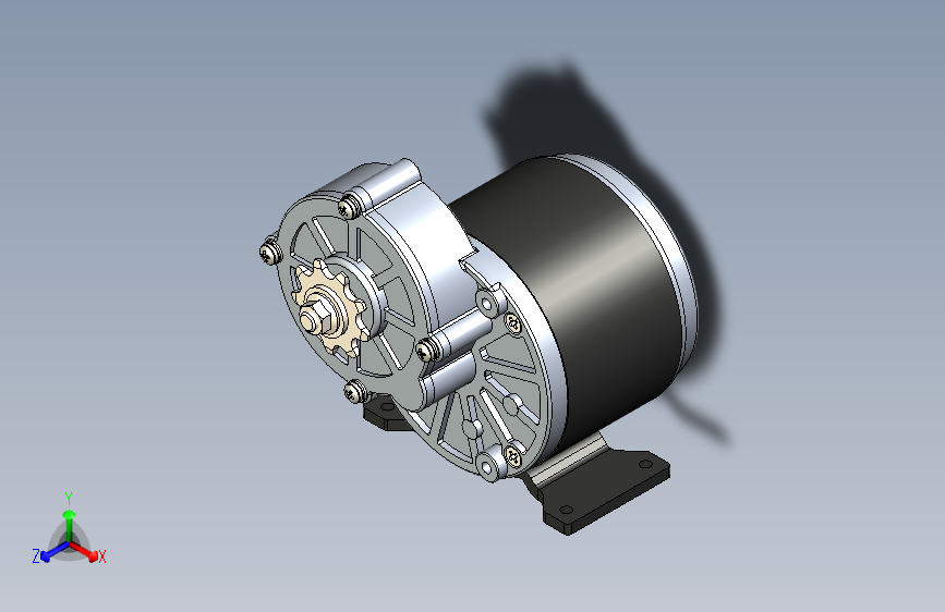 DC 24V直流减速电机MY1016Z 3D模型三维图纸
