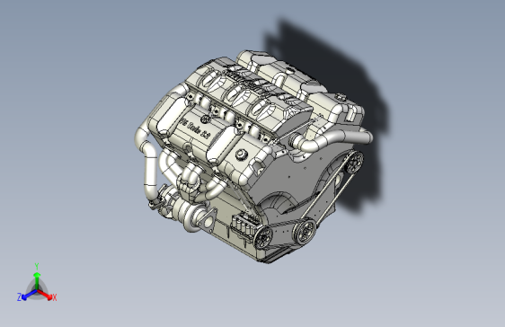 V6 Turbo发动机3D图纸三维模型