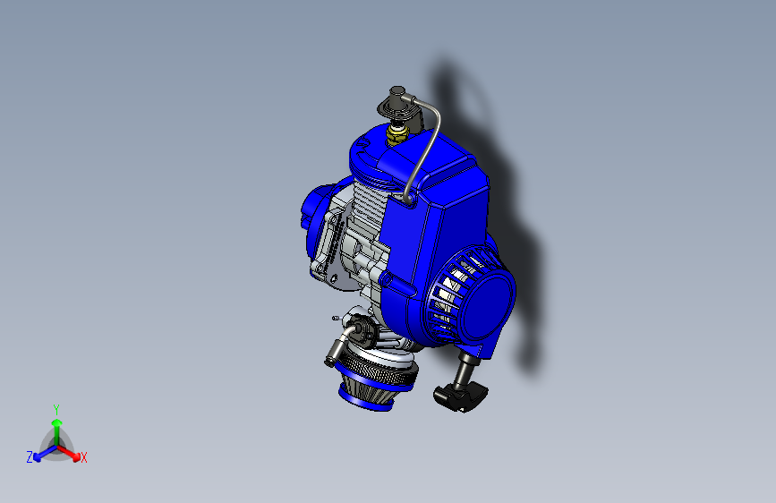 二冲程发动机3D模型三维图纸