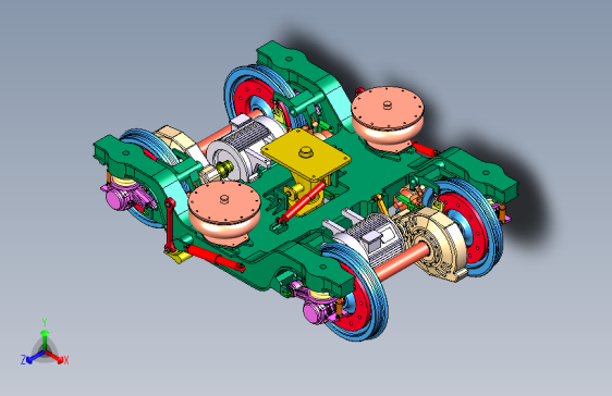 高铁列车动力转向架模型3D模型三维模型Solidworks