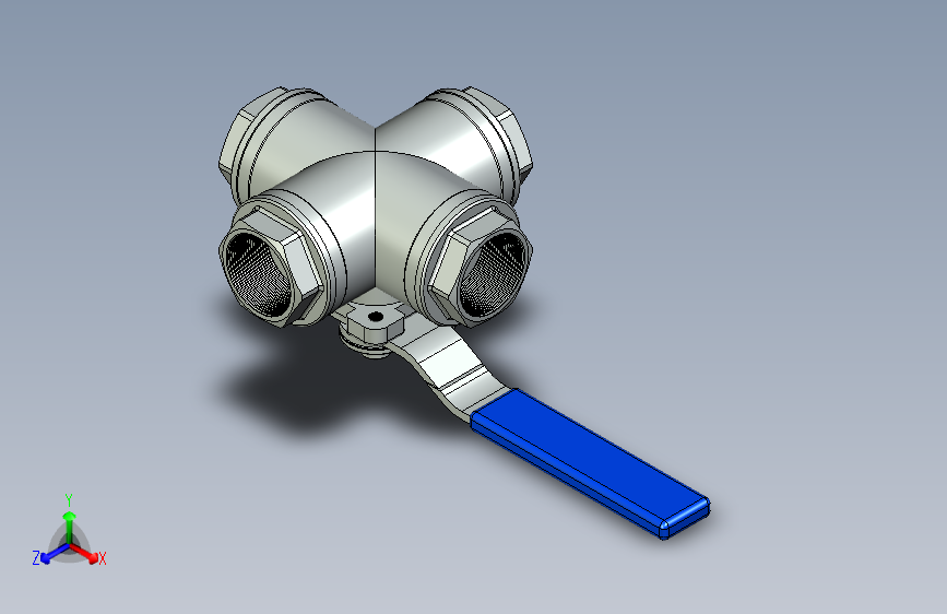 G12340-3_4”4+yollu+vana（4通阀）（solidworks）