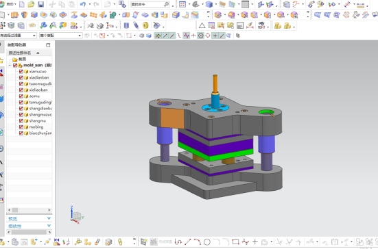 支撑板工件冲压模具（三维+CAD+设计书）