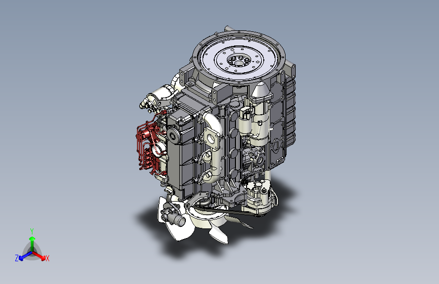 KUBOTA V3600柴油发动机模型3D图纸