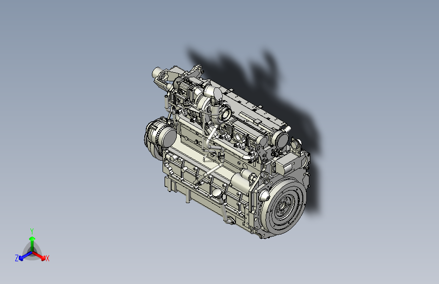 某柴油发动机3D图纸模型
