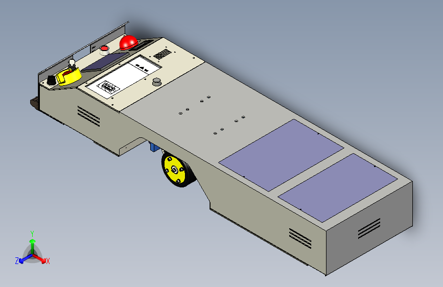 潜伏型AGV运料车3D图纸模型