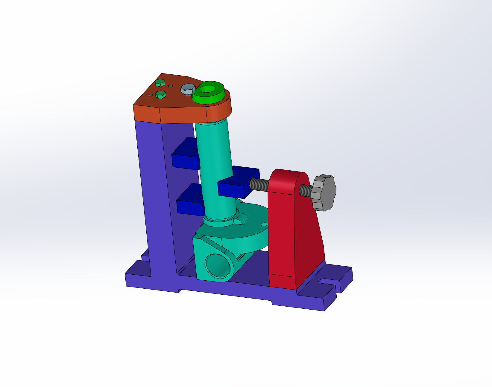 底板座架加工工艺及钻φ13孔三维夹具设计SW模型