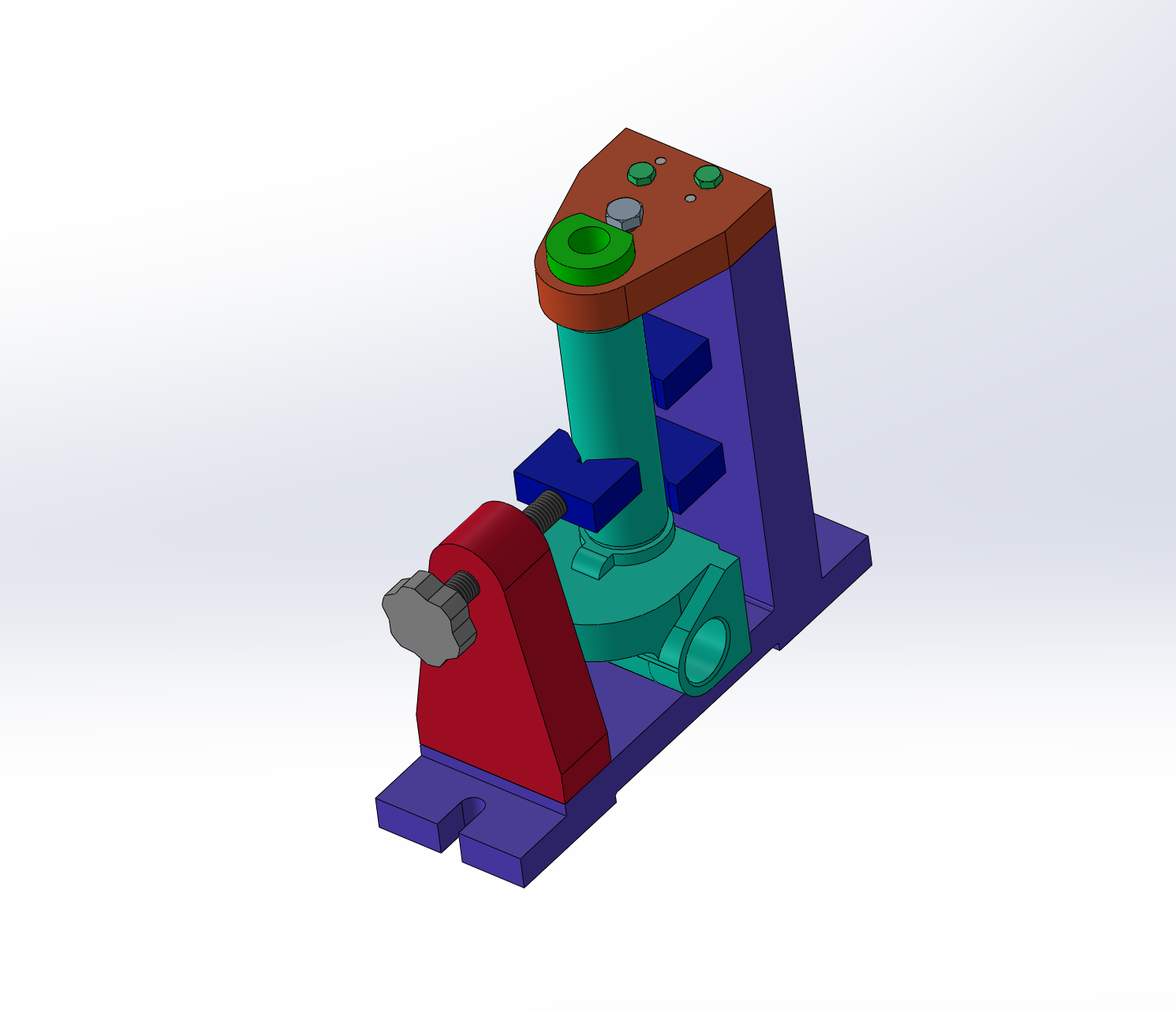 底板座架加工工艺及钻φ13孔三维夹具设计SW模型