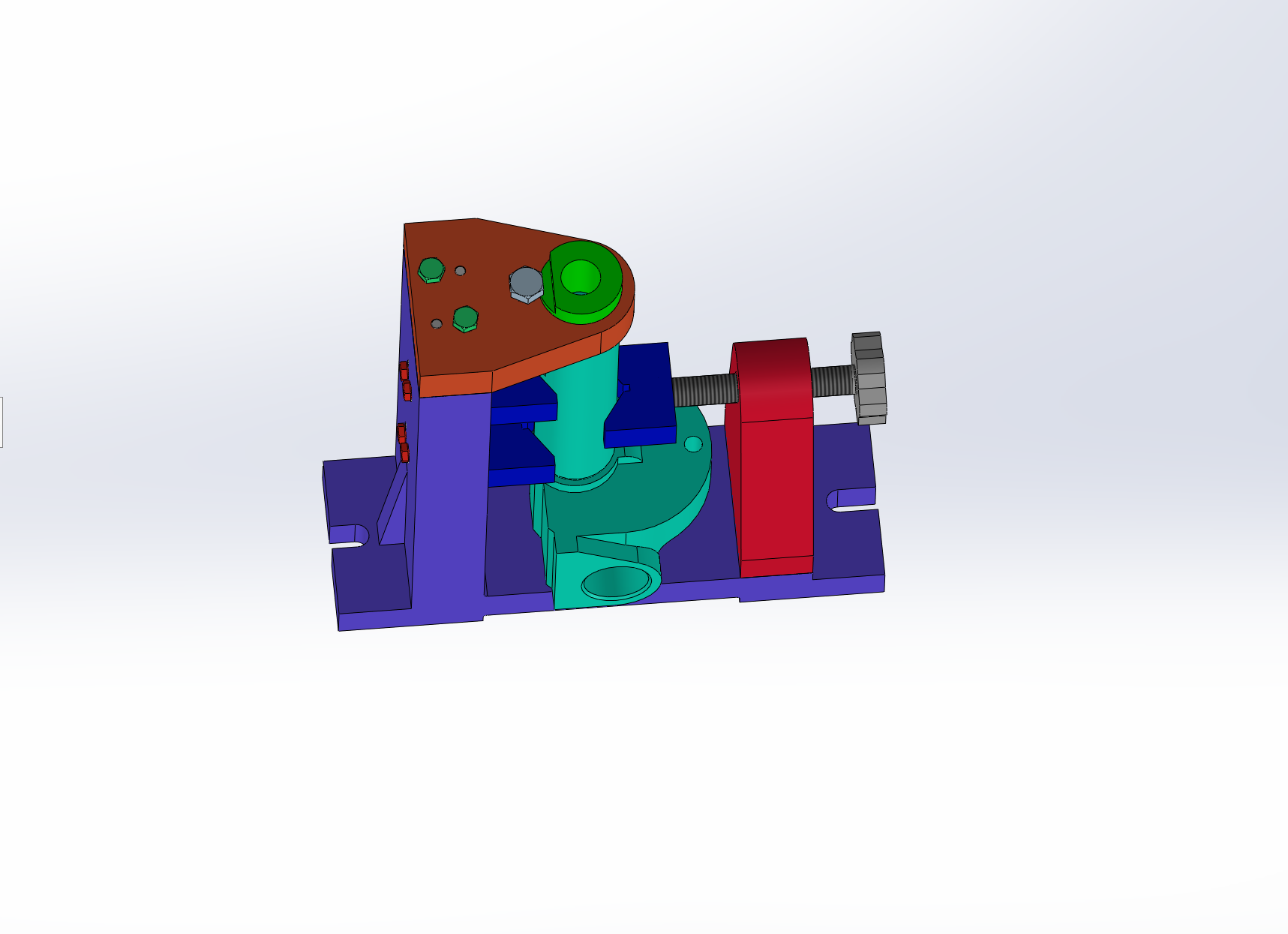 底板座架加工工艺及钻φ13孔三维夹具设计SW模型