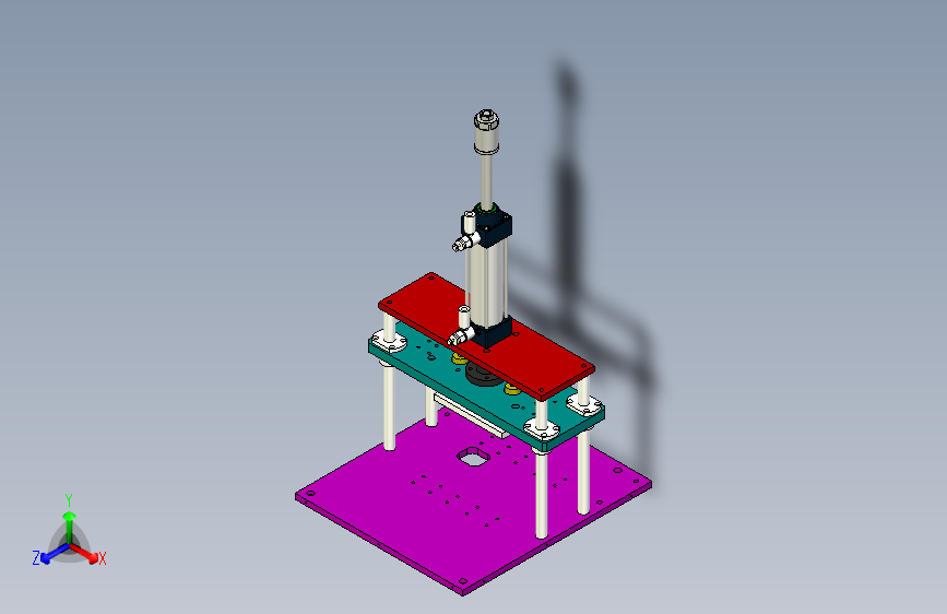 半自动 冲切结构平台3D图模型