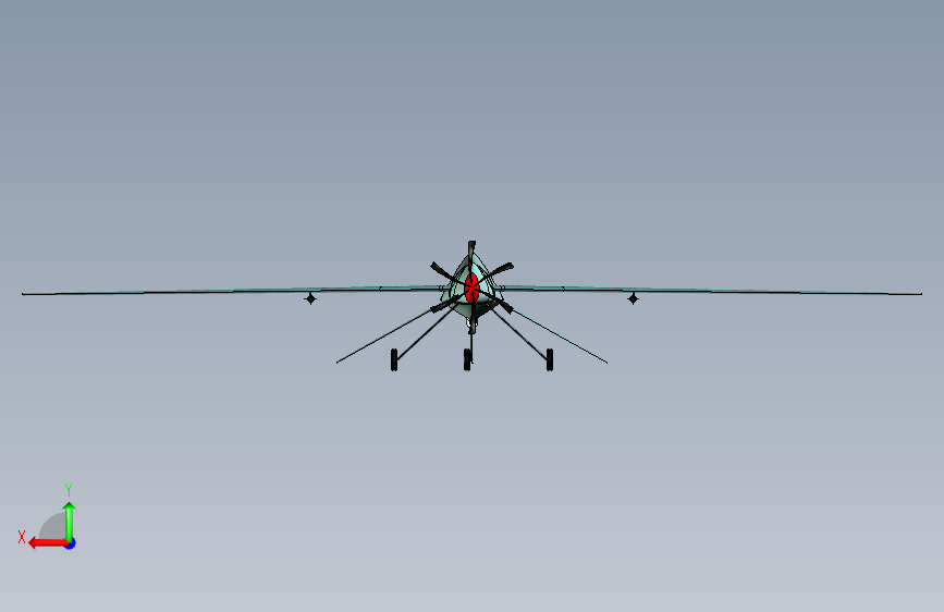 G16480-SOLIDWORKS上的MQ-1预测无人机”+无人机 背面视图