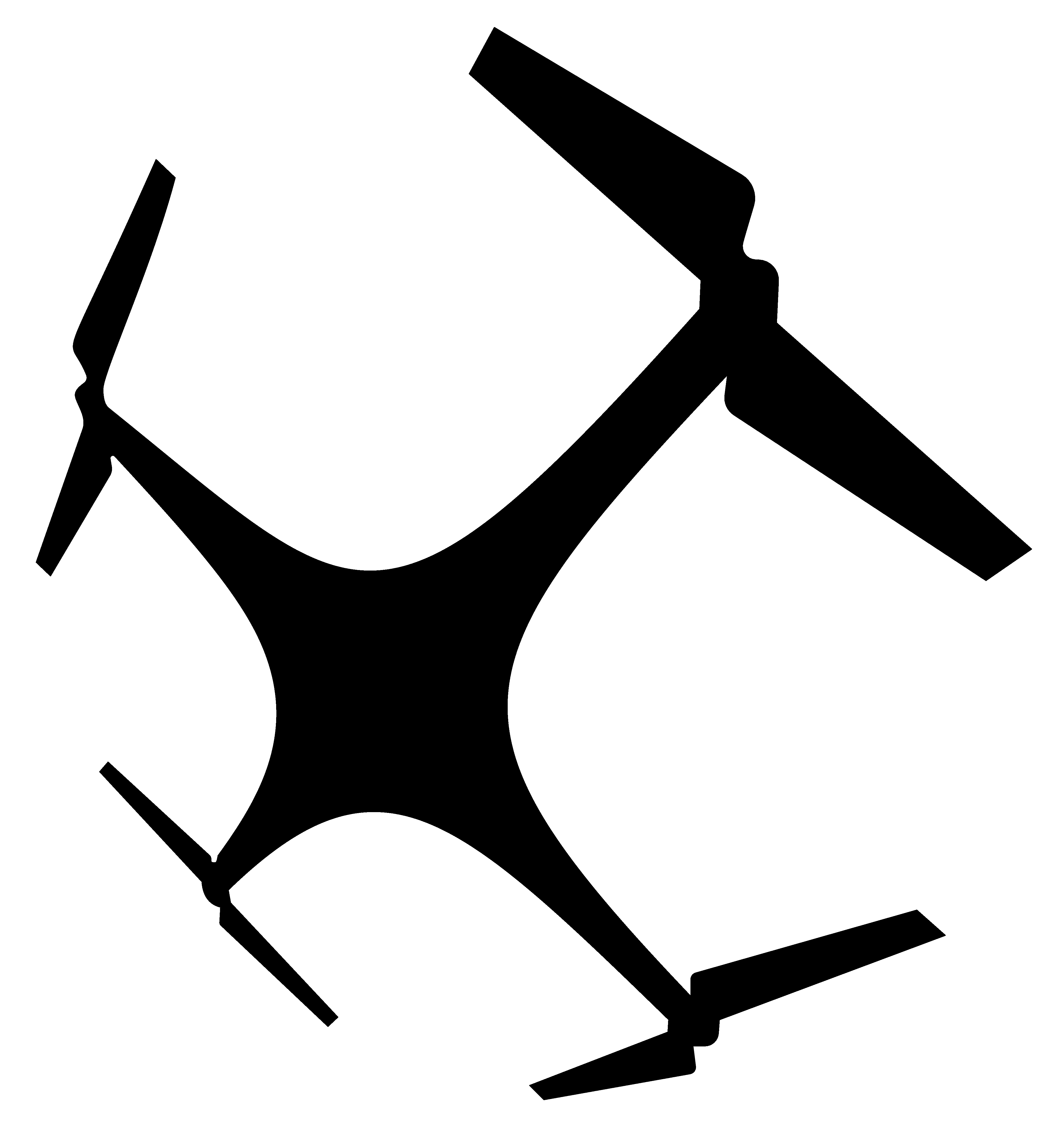 G18772-Lasercut风格化无人机四轴飞行器2D剪影” 无人机