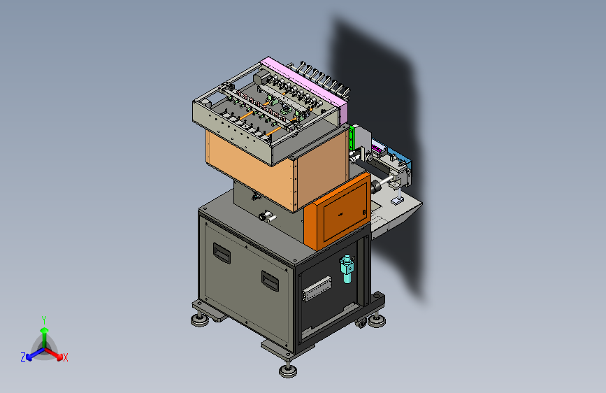 八轴全自动绕线机设备3D图模型