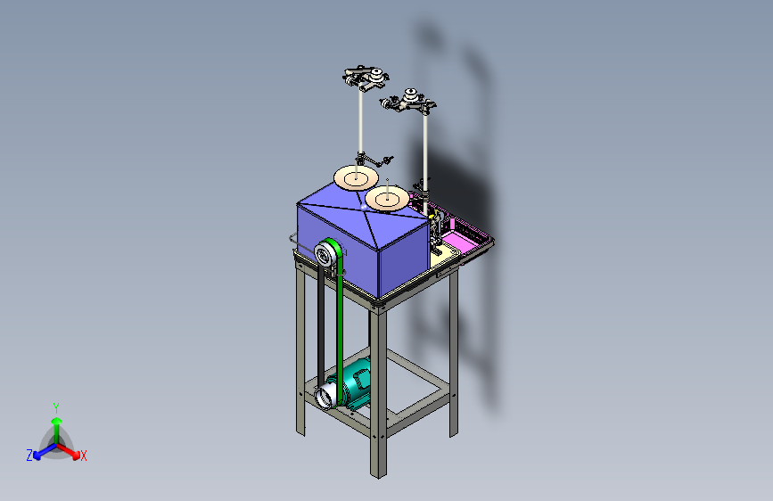蚕茧绕线机设备3D模型