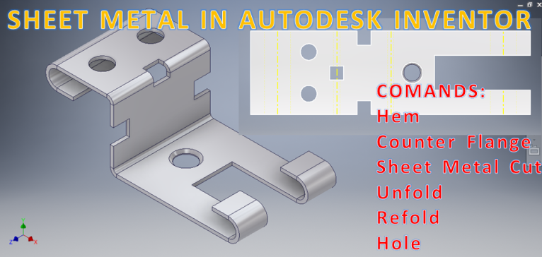 G19703-Autodesk Inventor中的钣金__折边、对接法兰、钣金切割、展开、再折叠、孔” 无人机