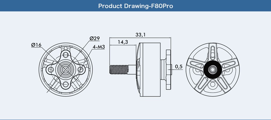 G20214-T-Motor F80Pro 2500KV无刷直流电机” 无人机