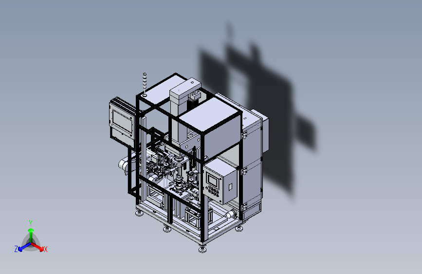 两CN前转向节压装机设备3D模型
