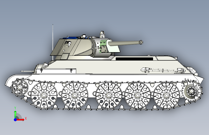 T34坦克 正面视图