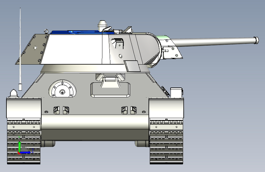 T34坦克 左侧视图