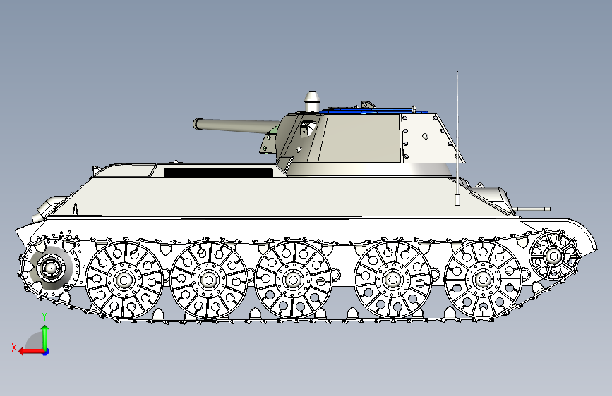 T34坦克 背面视图