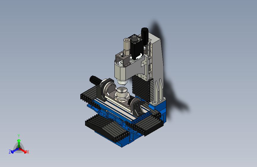 CNC立式四轴数控铣床3D模型