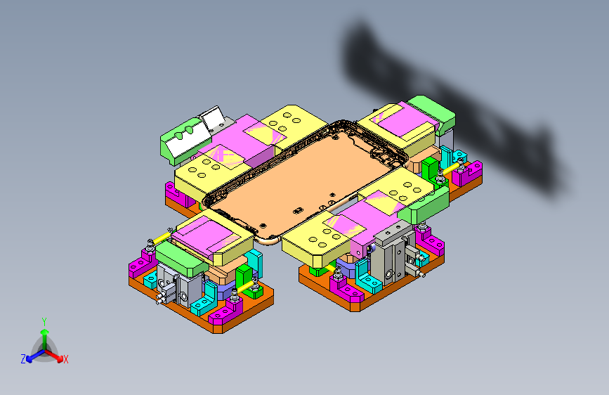 iPhone手机中心定位夹具3D