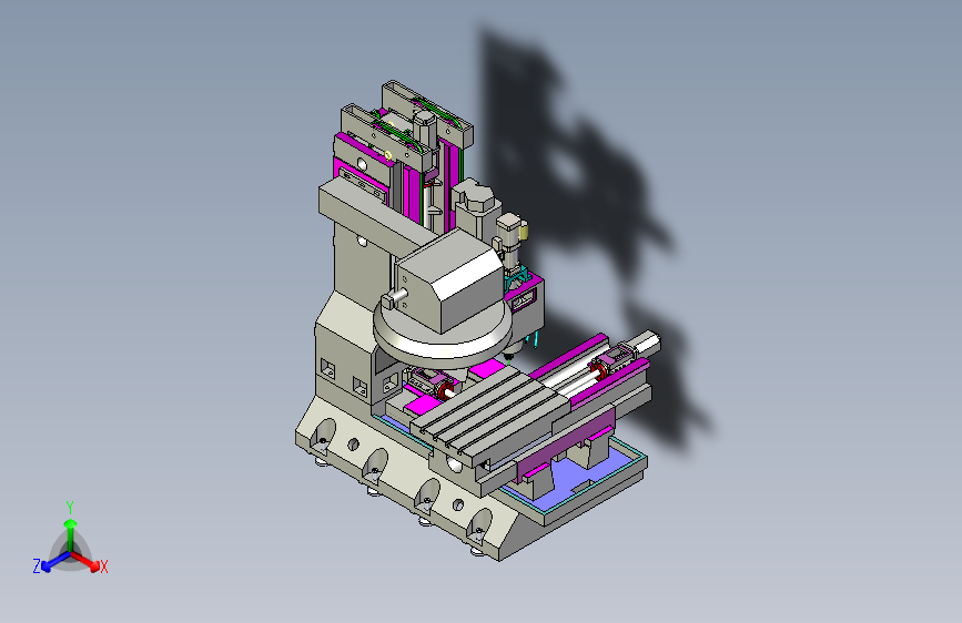 立式加工中心床身3D模型