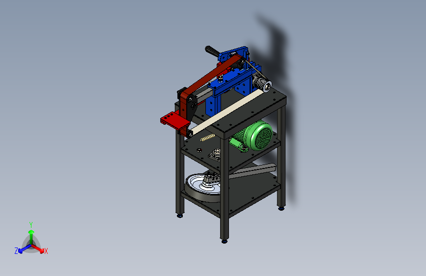 砂带磨床3D图模型
