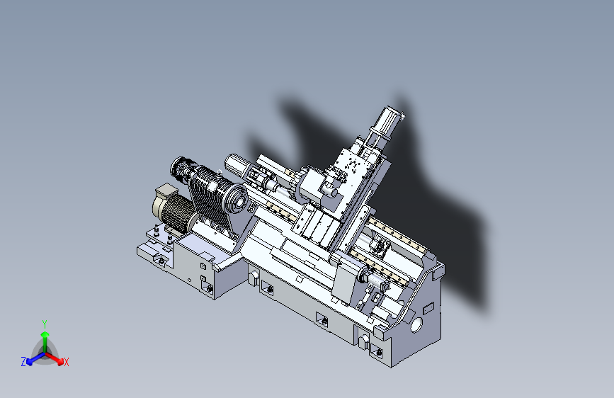 斜床身数控车床3D图纸模型