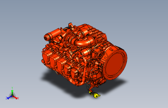 Scania DC09柴油发动机3D图三维模型数模