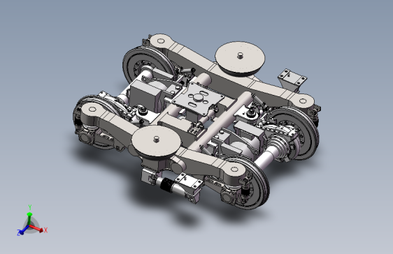 CRH2动车转向架系统三维模型solidworks建模