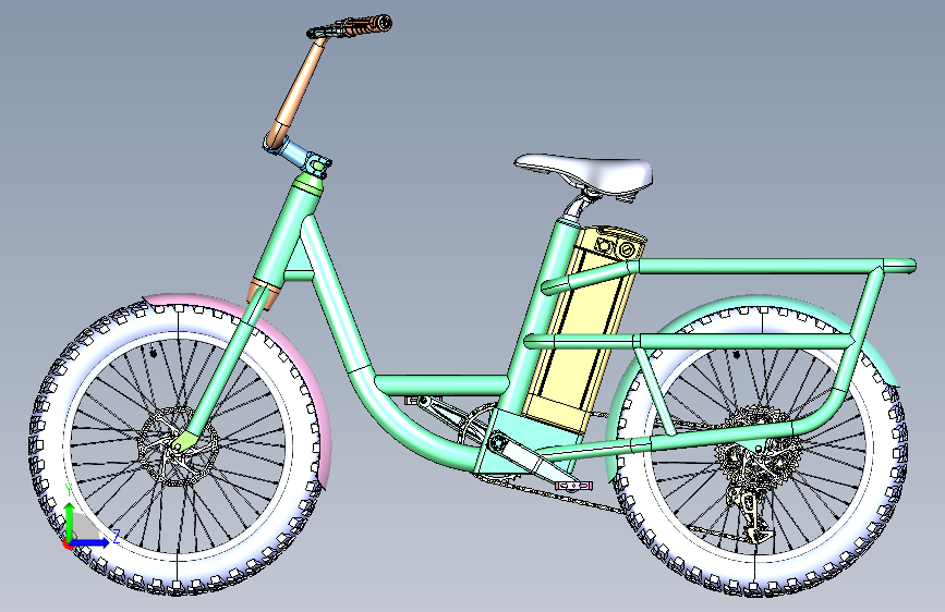 电动自行车 左侧视图