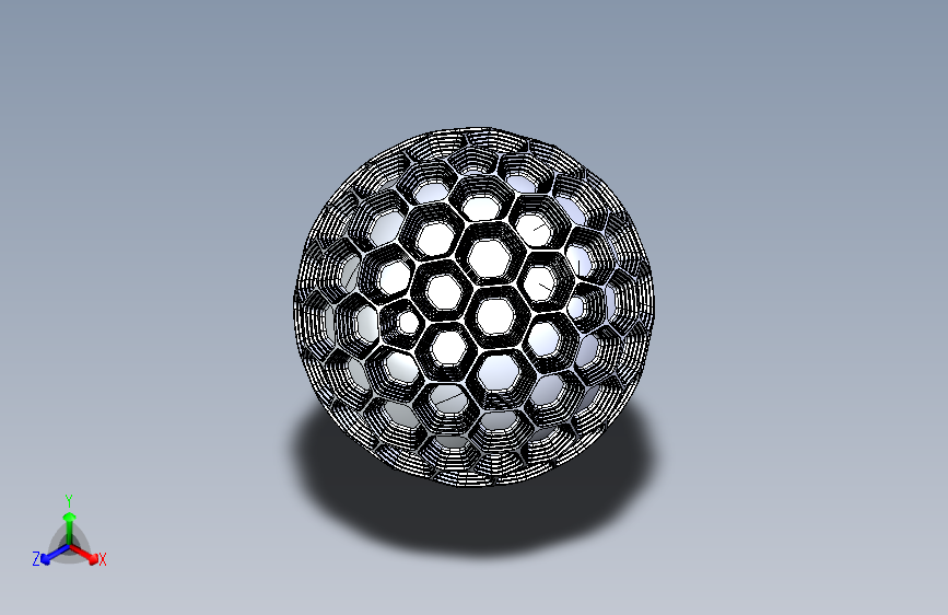 N001621-增量六边形图案球体”