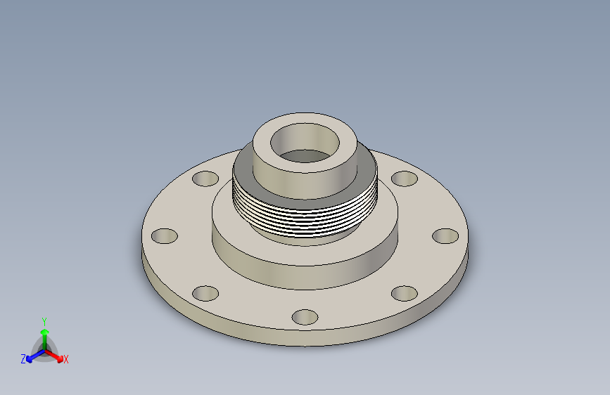 N000753-SOLIDWORKS带螺栓孔的螺纹法兰”