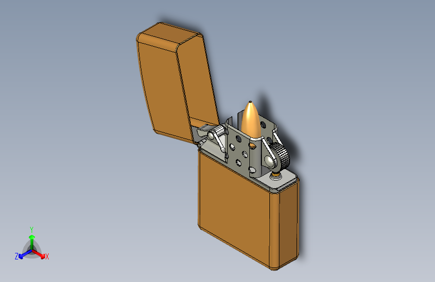 Zippo打火机简易模型3D图纸 STP格式