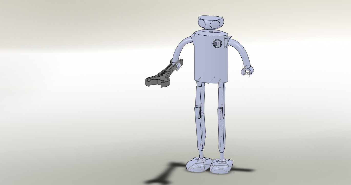 H000262-Tinker，一个Makerbot吉祥物。 夹爪