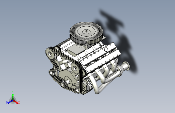 VMS-85八缸发动机模型3D图纸