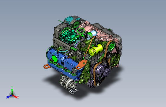 JCB444TCA 93kW发动机模型3D图模型