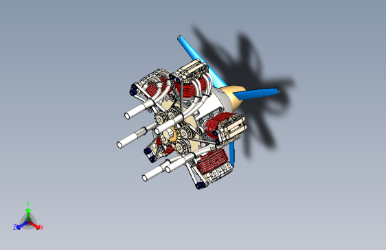 小型飞机发动机3D图数模